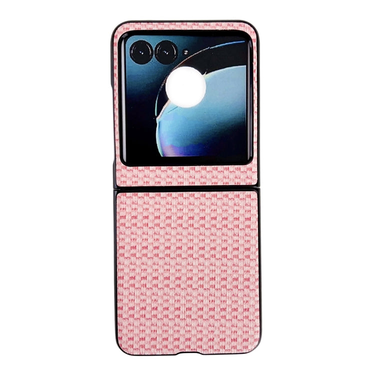 For Motorola Razr 50 Fantasy Weave Pattern Protective Phone Case(Pink) by buy2fix