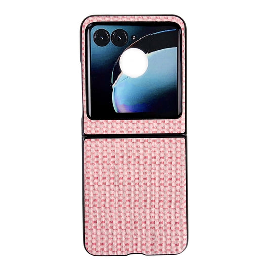 For Motorola Razr 50 Fantasy Weave Pattern Protective Phone Case(Pink) by buy2fix