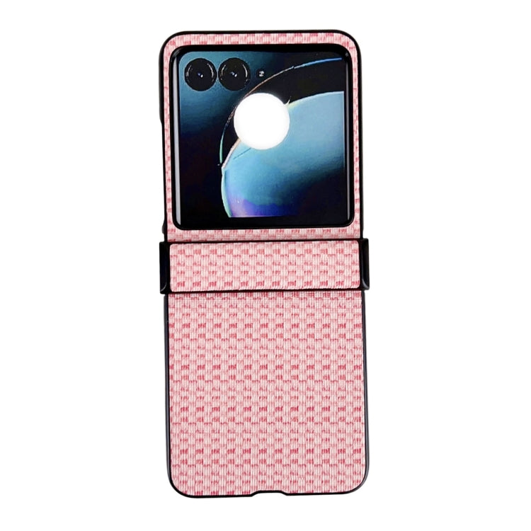 For Motorola Razr 50 Fantasy Weave Pattern Three-piece Set Protective Phone Case(Pink) by buy2fix
