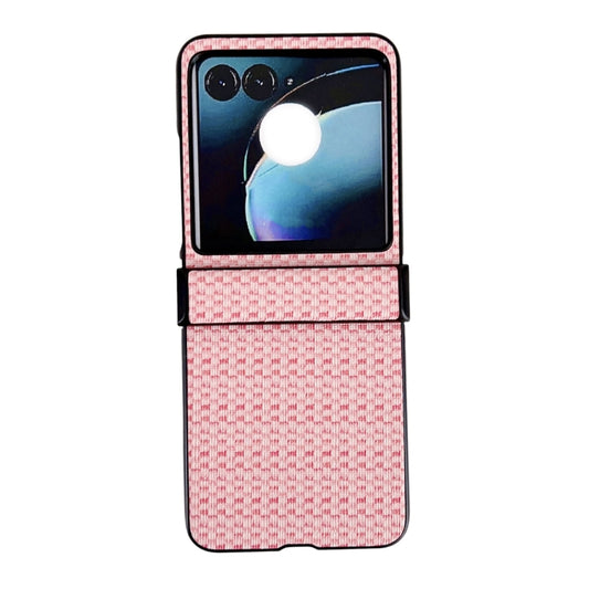 For Motorola Razr 50 Fantasy Weave Pattern Three-piece Set Protective Phone Case(Pink) by buy2fix