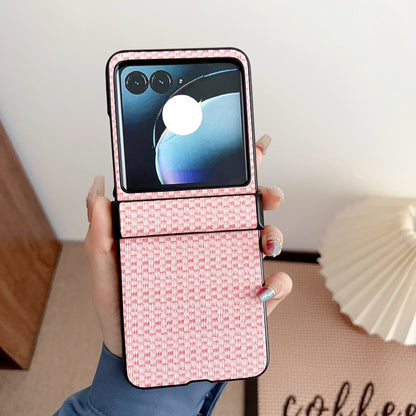For Motorola Razr 50 Fantasy Weave Pattern Three-piece Set Protective Phone Case(Pink) by buy2fix