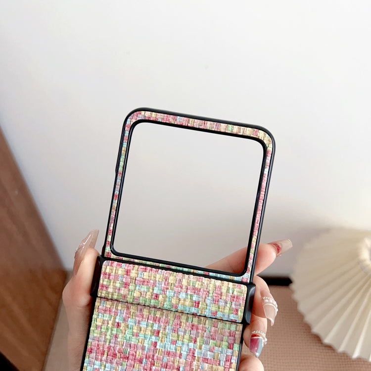 For Motorola Razr 50 Fantasy Weave Pattern Three-piece Set Protective Phone Case(Pink) by buy2fix