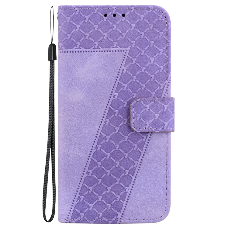 For Motorola Moto G Play 4G 2024 Seven-shaped Embossed Leather Phone Case(Purple) by buy2fix