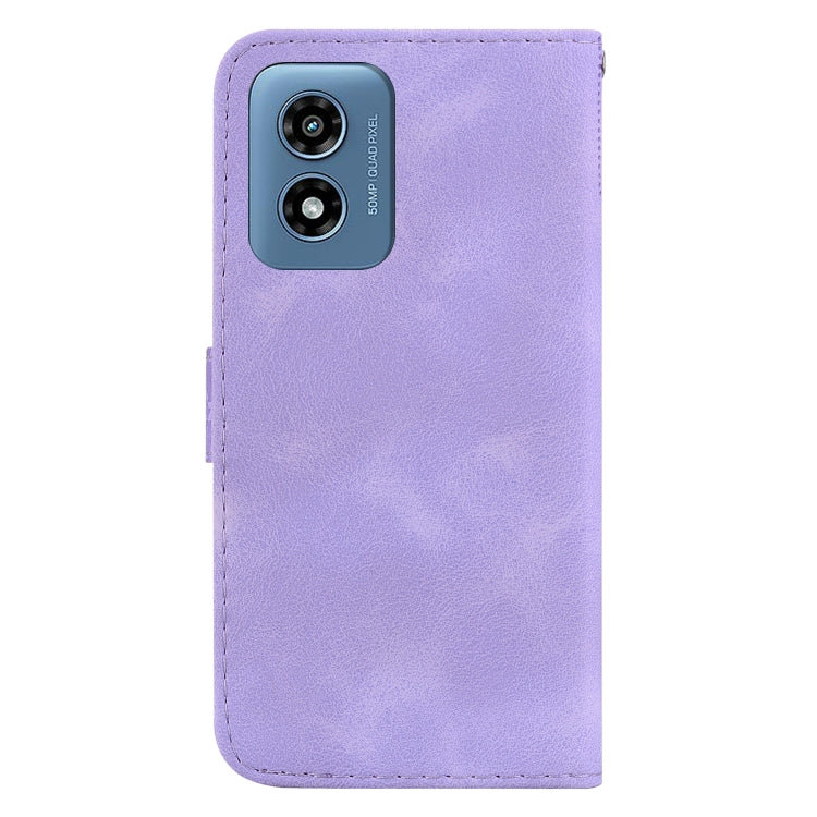For Motorola Moto G Play 4G 2024 Seven-shaped Embossed Leather Phone Case(Purple) by buy2fix