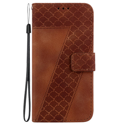 For Motorola Moto G Play 4G 2024 Seven-shaped Embossed Leather Phone Case(Brown) by buy2fix