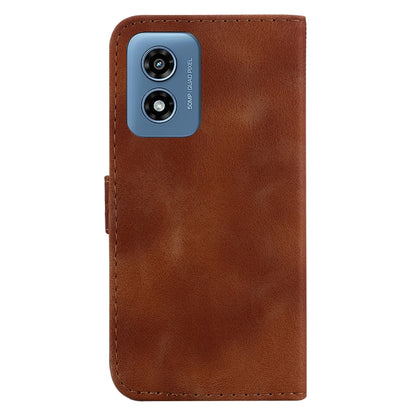 For Motorola Moto G Play 4G 2024 Seven-shaped Embossed Leather Phone Case(Brown) by buy2fix