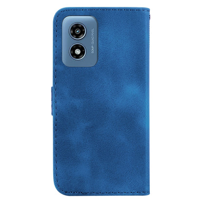 For Motorola Moto G Play 4G 2024 Seven-shaped Embossed Leather Phone Case(Blue) by buy2fix