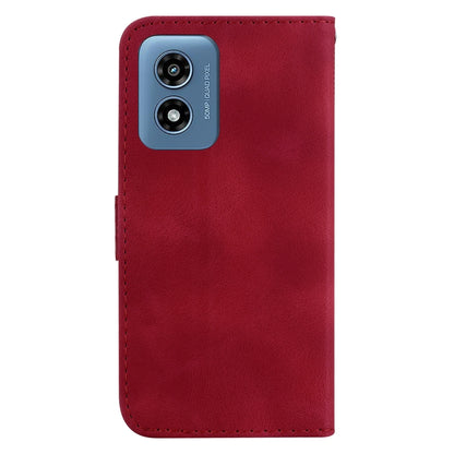 For Motorola Moto G Play 4G 2024 Seven-shaped Embossed Leather Phone Case(Red) by buy2fix