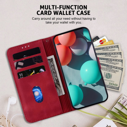 For Motorola Moto G Play 4G 2024 Seven-shaped Embossed Leather Phone Case(Red) by buy2fix