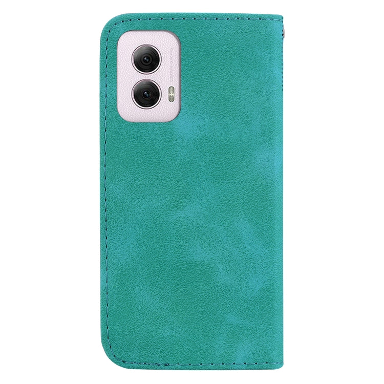 For Motorola Moto G Power 5G 2024 Seven-shaped Embossed Leather Phone Case(Green) by buy2fix