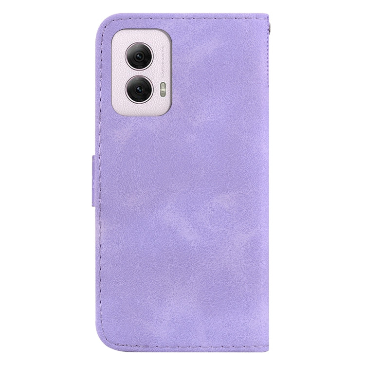 For Motorola Moto G Power 5G 2024 Seven-shaped Embossed Leather Phone Case(Purple) by buy2fix