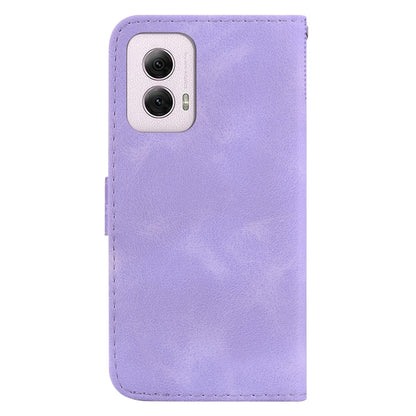 For Motorola Moto G Power 5G 2024 Seven-shaped Embossed Leather Phone Case(Purple) by buy2fix