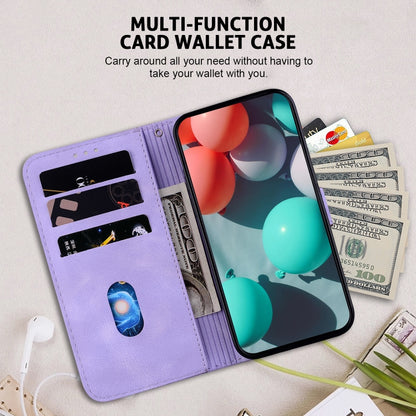 For Motorola Moto G Power 5G 2024 Seven-shaped Embossed Leather Phone Case(Purple) by buy2fix