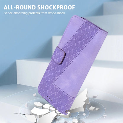 For Motorola Moto G Power 5G 2024 Seven-shaped Embossed Leather Phone Case(Purple) by buy2fix