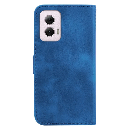 For Motorola Moto G Power 5G 2024 Seven-shaped Embossed Leather Phone Case(Blue) by buy2fix