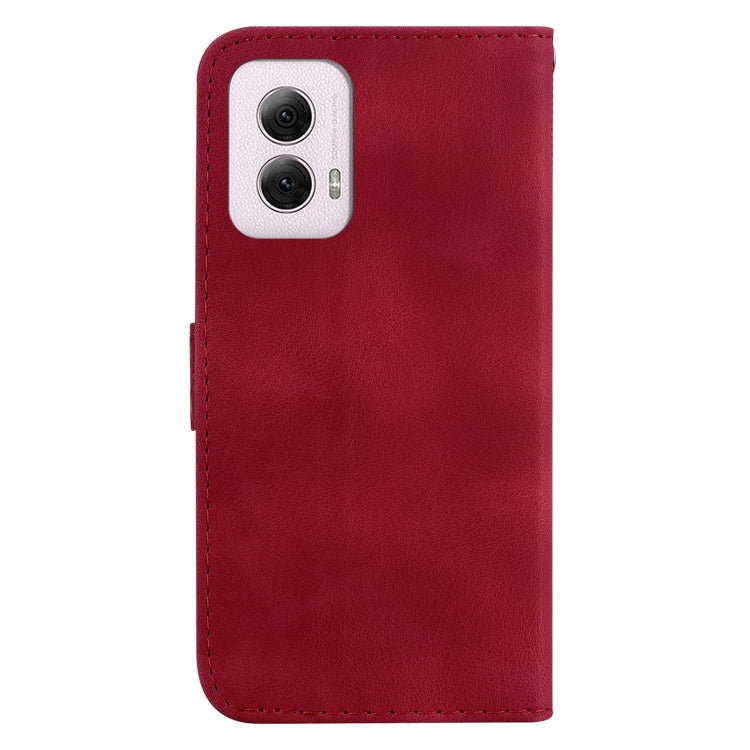 For Motorola Moto G Power 5G 2024 Seven-shaped Embossed Leather Phone Case(Red) by buy2fix