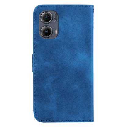 For Motorola Edge 2024 Seven-shaped Embossed Leather Phone Case(Blue) by buy2fix