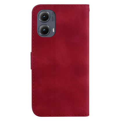 For Motorola Edge 2024 Seven-shaped Embossed Leather Phone Case(Red) by buy2fix