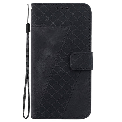 For Motorola Edge 2024 Seven-shaped Embossed Leather Phone Case(Black) by buy2fix