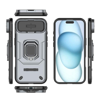 For iPhone Air Sliding Camshield TPU + PC Shockproof Phone Case with Holder(Grey) - iPhone Air Cases by buy2fix | Online Shopping UK | buy2fix