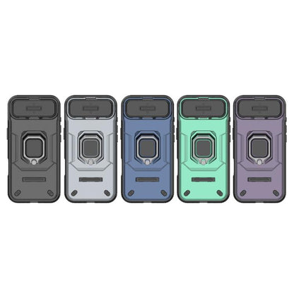 For iPhone Air Sliding Camshield TPU + PC Shockproof Phone Case with Holder(Grey) - iPhone Air Cases by buy2fix | Online Shopping UK | buy2fix