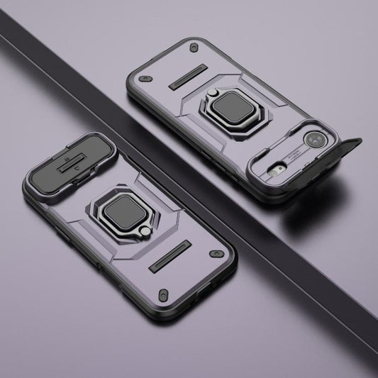 For iPhone Air Sliding Camshield TPU + PC Shockproof Phone Case with Holder(Purple) - iPhone Air Cases by buy2fix | Online Shopping UK | buy2fix