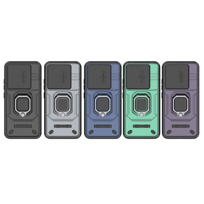 For Xiaomi 14 Sliding Camshield TPU + PC Shockproof Phone Case with Holder(Blue) - Xiaomi Cases by buy2fix | Online Shopping UK | buy2fix
