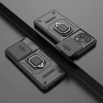 For Xiaomi Redmi K70 5G Sliding Camshield TPU + PC Shockproof Phone Case with Holder(Black) by buy2fix