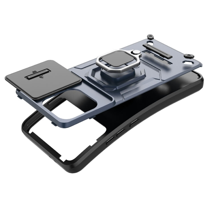 For Xiaomi Redmi K70 5G Sliding Camshield TPU + PC Shockproof Phone Case with Holder(Black) by buy2fix