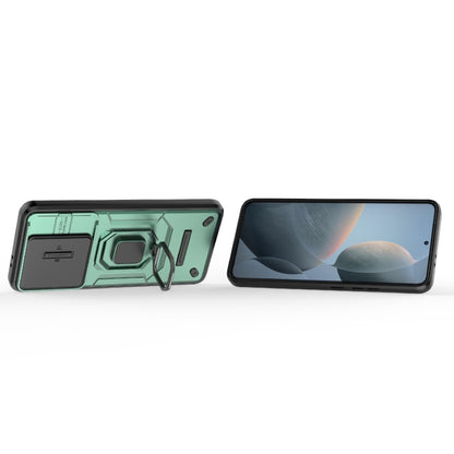 For Xiaomi Redmi K70 5G Sliding Camshield TPU + PC Shockproof Phone Case with Holder(Green) - Xiaomi Cases by buy2fix | Online Shopping UK | buy2fix