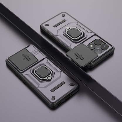 For Xiaomi Redmi K70 5G Sliding Camshield TPU + PC Shockproof Phone Case with Holder(Purple) by buy2fix