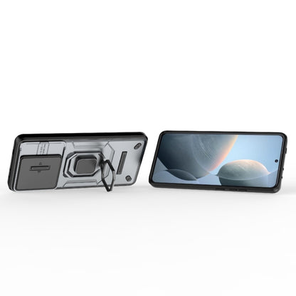 For Xiaomi Redmi K70E 5G Sliding Camshield TPU + PC Shockproof Phone Case with Holder(Grey) - Xiaomi Cases by buy2fix | Online Shopping UK | buy2fix