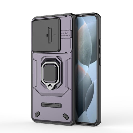 For Xiaomi Redmi K70E 5G Sliding Camshield TPU + PC Shockproof Phone Case with Holder(Purple) - Xiaomi Cases by buy2fix | Online Shopping UK | buy2fix