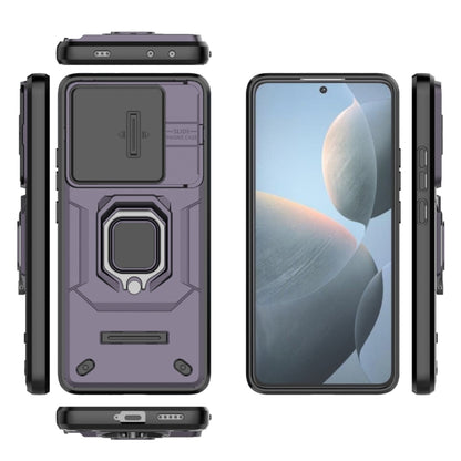 For Xiaomi Redmi K70E 5G Sliding Camshield TPU + PC Shockproof Phone Case with Holder(Purple) - Xiaomi Cases by buy2fix | Online Shopping UK | buy2fix