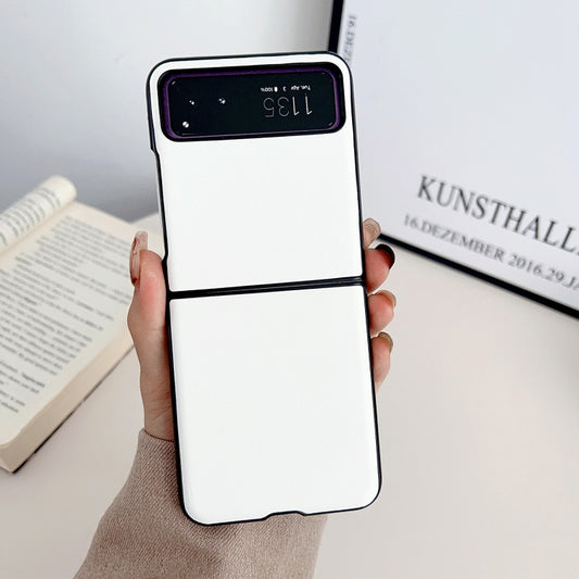 For Motorola Razr 40 Solid Color Leather Texture Phone Case(White) by buy2fix