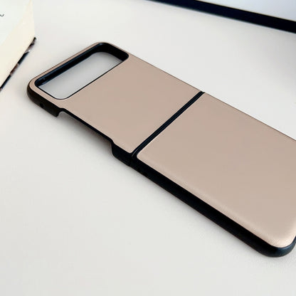 For Motorola Razr 40 Solid Color Leather Texture Phone Case(Brown) by buy2fix