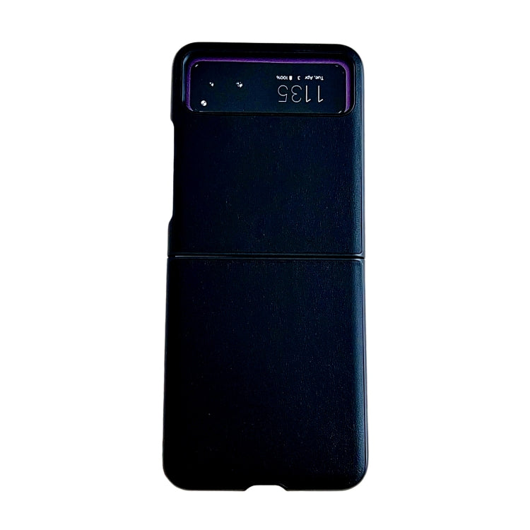 For Motorola Razr 40 Solid Color Leather Texture Phone Case(Black) by buy2fix