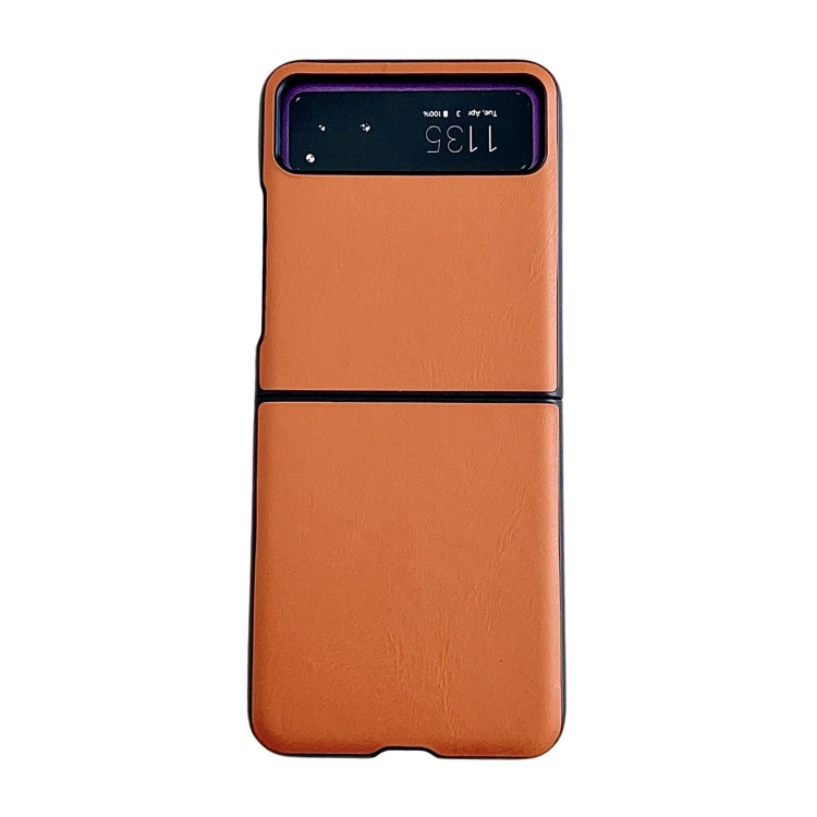 For Motorola Razr 40 Solid Color Leather Texture Phone Case(Orange) by buy2fix