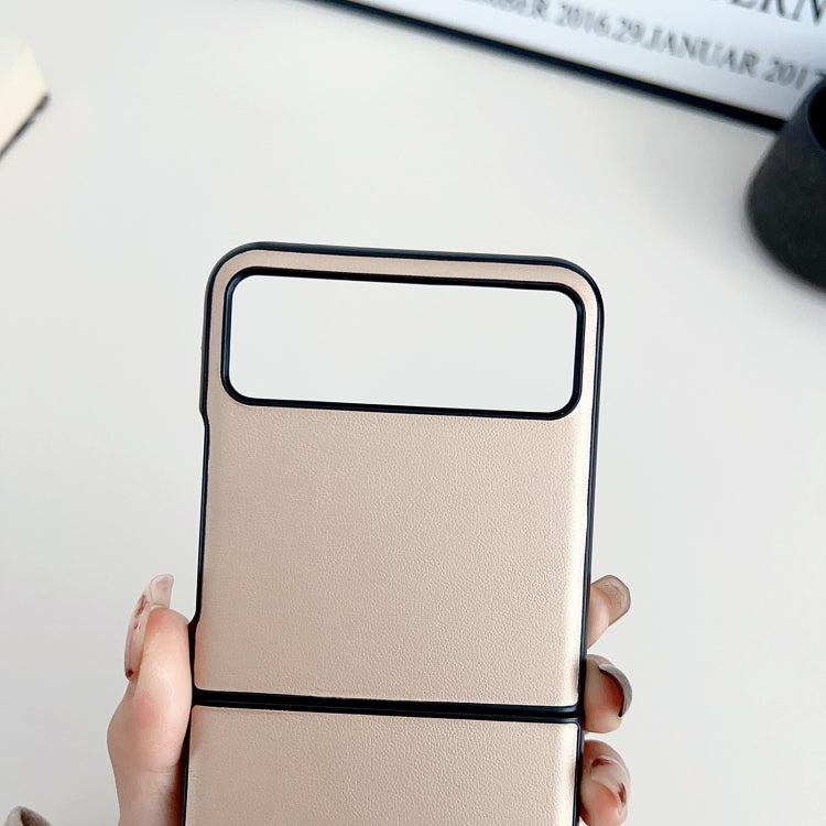 For Motorola Razr 40 Solid Color Leather Texture Phone Case(Orange) by buy2fix