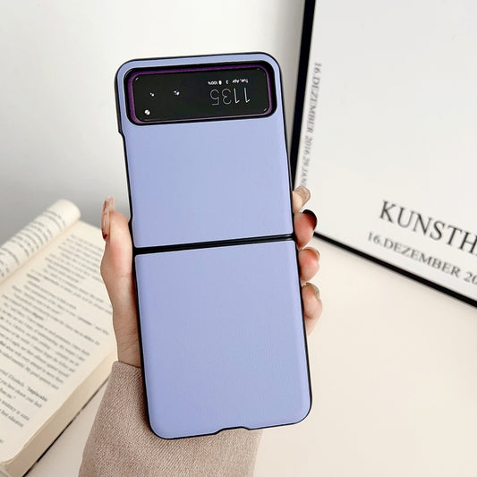 For Motorola Razr 40 Solid Color Leather Texture Phone Case(Blue) by buy2fix