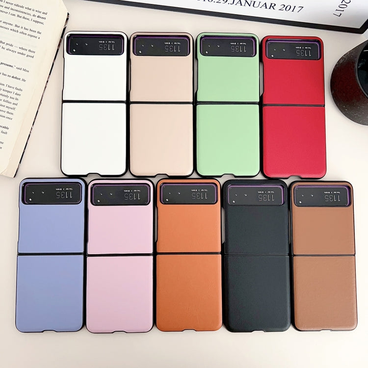 For Motorola Razr 40 Solid Color Leather Texture Phone Case(Pink) by buy2fix