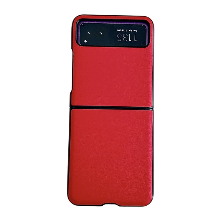 For Motorola Razr 40 Solid Color Leather Texture Phone Case(Red) by buy2fix