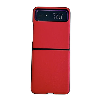For Motorola Razr 40 Solid Color Leather Texture Phone Case(Red) by buy2fix