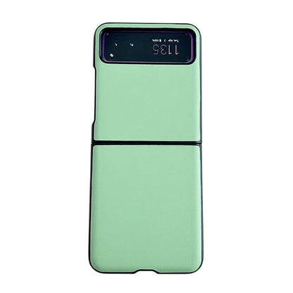 For Motorola Razr 40 Solid Color Leather Texture Phone Case(Green) by buy2fix