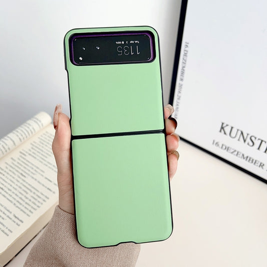 For Motorola Razr 40 Solid Color Leather Texture Phone Case(Green) by buy2fix