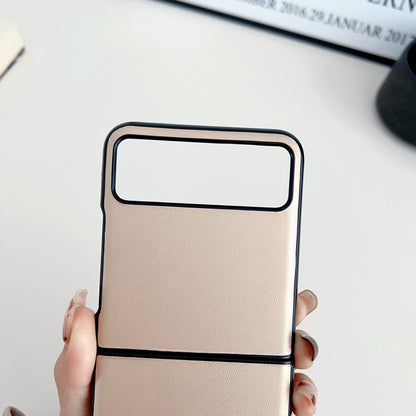 For Motorola Razr 40 Solid Color Leather Texture Phone Case(Gold) by buy2fix