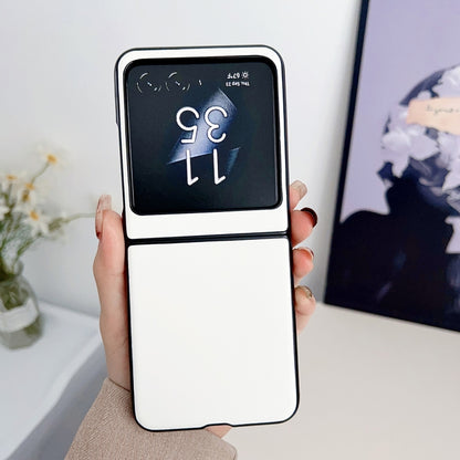 For Motorola Razr 40 Ultra Solid Color Leather Texture Phone Case(White) by buy2fix