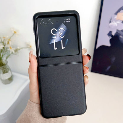 For Motorola Razr 40 Ultra Solid Color Leather Texture Phone Case(Black) by buy2fix