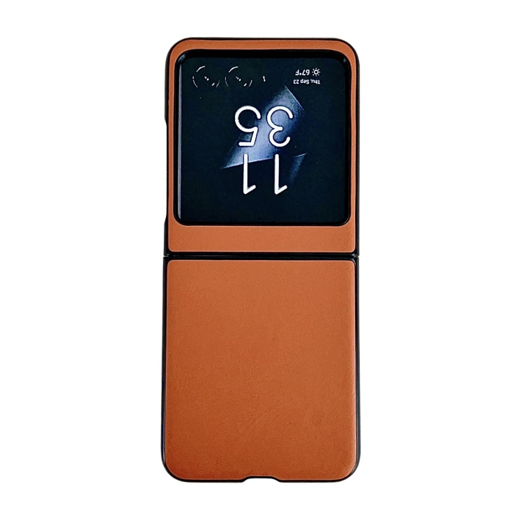 For Motorola Razr 40 Ultra Solid Color Leather Texture Phone Case(Orange) by buy2fix