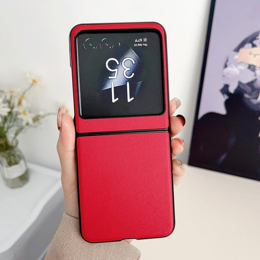 For Motorola Razr 40 Ultra Solid Color Leather Texture Phone Case(Red) by buy2fix